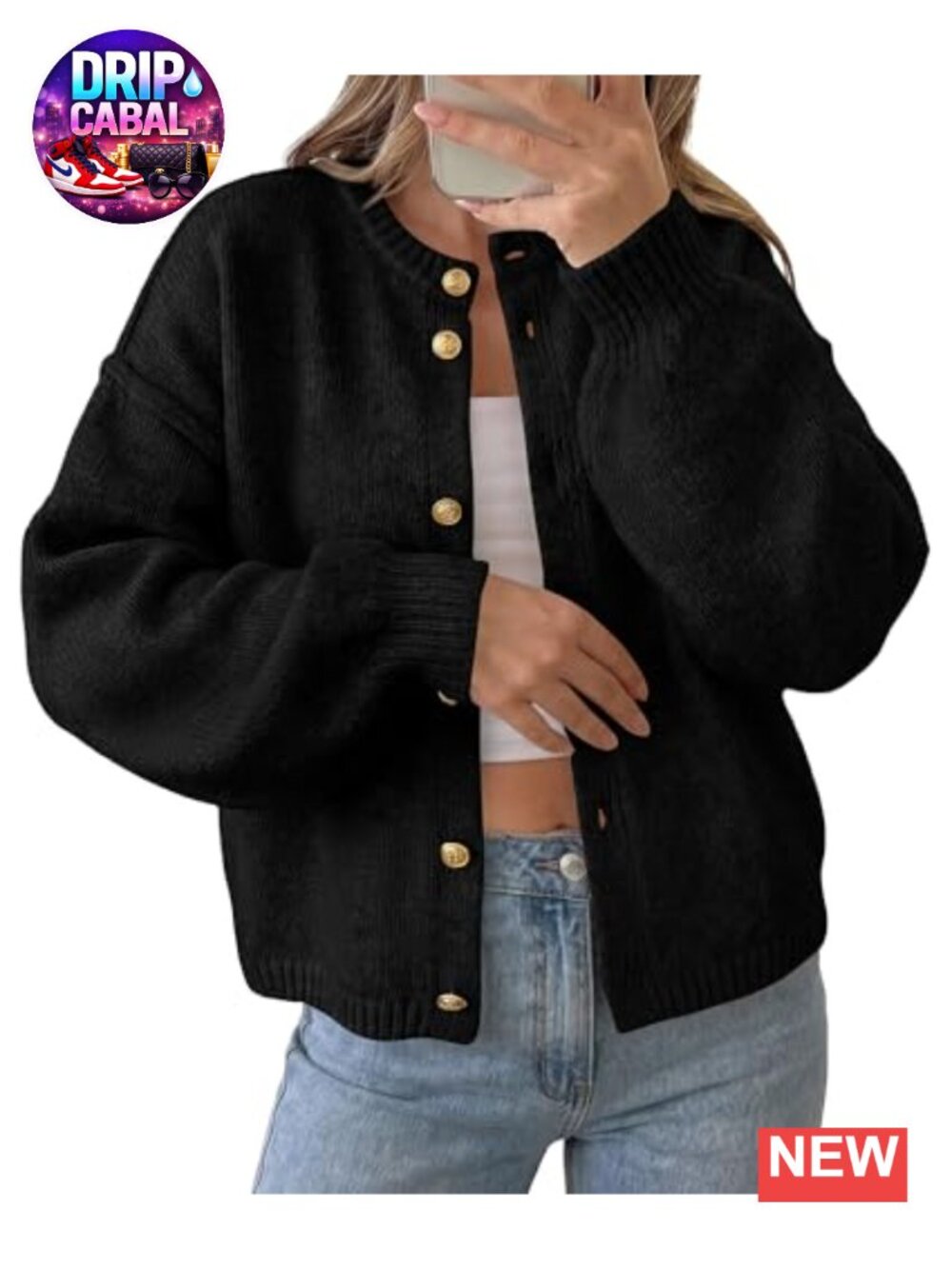 Chunky Knit Button-Up Cardigan Sweater for Women Fall Winter Relaxed Fit